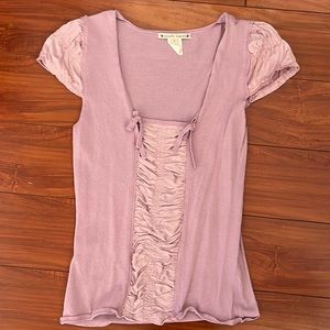 Ribbon accent Nanette Lepore capsleeve top